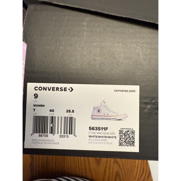 Converse Chuck Taylor Sz 9 All Star Madison Mid White Women's Lace up New - Picture 13 of 15